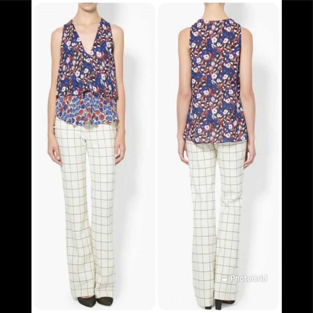New! Derek Lam 10 Crosby • Sleeveless Tiered Silk Blouse Top • 2 • Retail $325